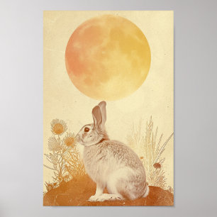 The Moon and a Rabbit Poster