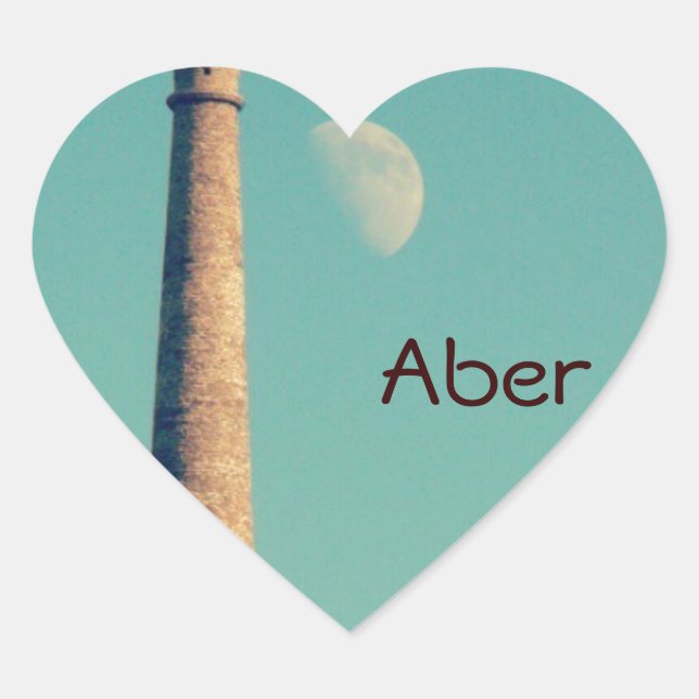 The Moon and a Tower: Aberystwyth Heart Sticker (Front)