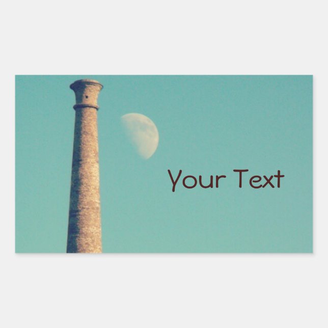 The Moon and a Tower: Aberystwyth Rectangular Sticker (Front)