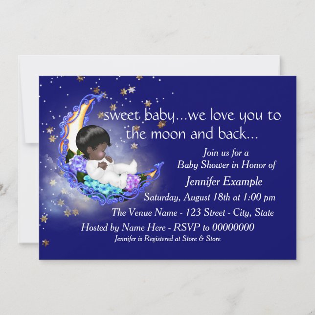 The Moon and Back Baby Shower Invitation (Front)