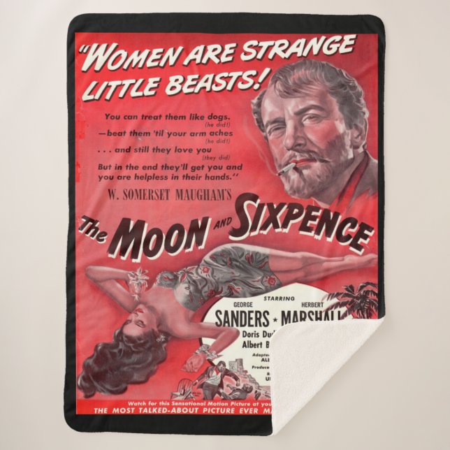 The Moon and Sixpence Sherpa Blanket (Front)