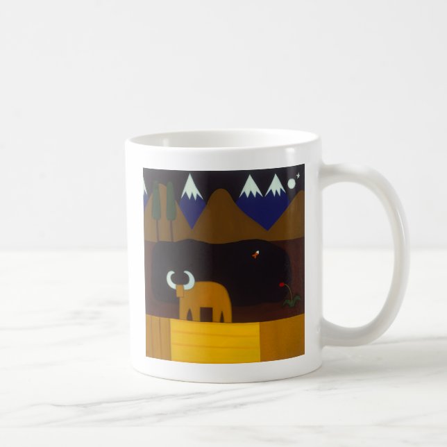 The Moon and the Bull in the Peruvian Mountains Coffee Mug (Right)