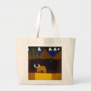 The Moon and the Bull in the Peruvian Mountains Large Tote Bag