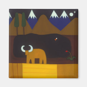 The Moon and the Bull in the Peruvian Mountains Magnet