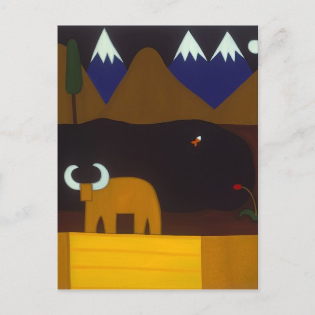 The Moon and the Bull in the Peruvian Mountains Postcard (Front)