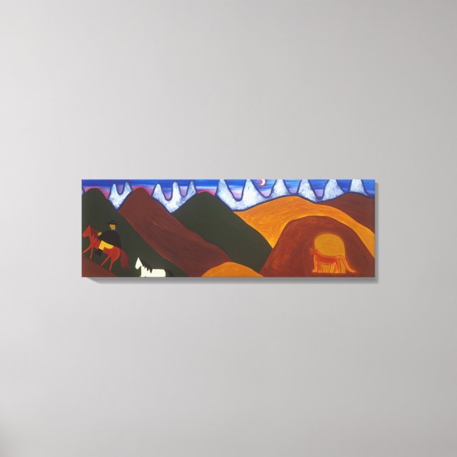 The Moon and the Puma Saying Goodbye to the Canvas Print (Front)