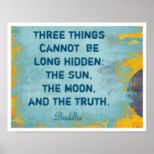 The Moon and Truth - Buddha quote -- art print