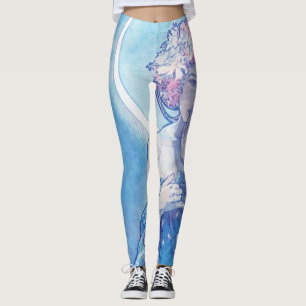 "The Moon" by Mucha Blue Leggings