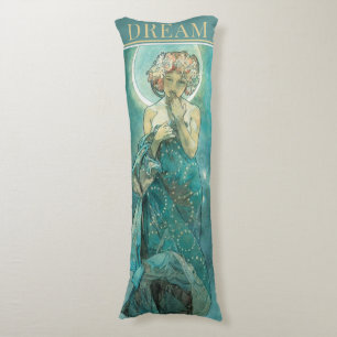 'The Moon’by Mucha, Dream Green Body Pillow