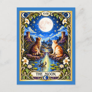 The Moon Cat Tarot - Intuition and Mystery Postcard