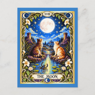 The Moon Cat Tarot - Intuition and Mystery Postcard