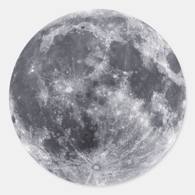 The Moon Classic Round Sticker (Front)