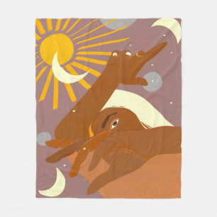 The Moon Dances With Me Fleece Blanket