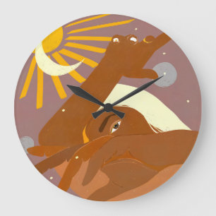 The Moon Dances With Me Large Clock