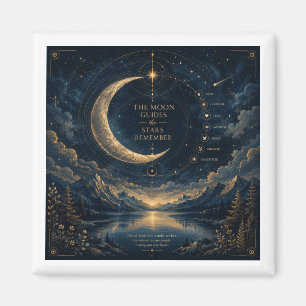 The Moon Guides Celestial Moon & Stars Art Magnet