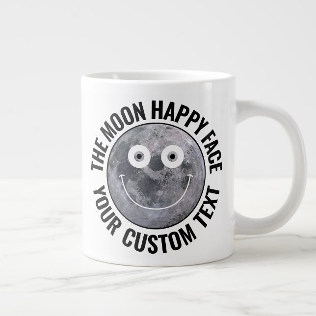 The Moon Happy Face Personalized Custom Giant Mug (Right)