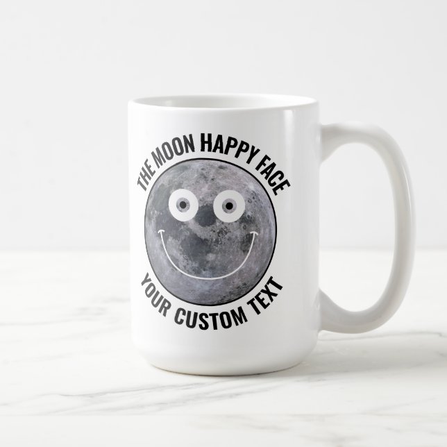 The Moon Happy Face Personalized Custom Large Mug (Right)