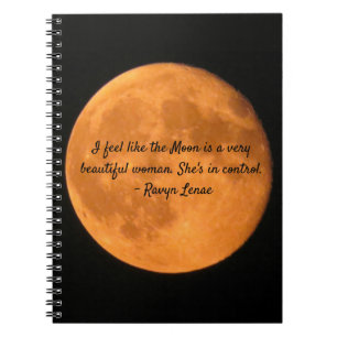 The moon is like a woman quote & photograph notebook