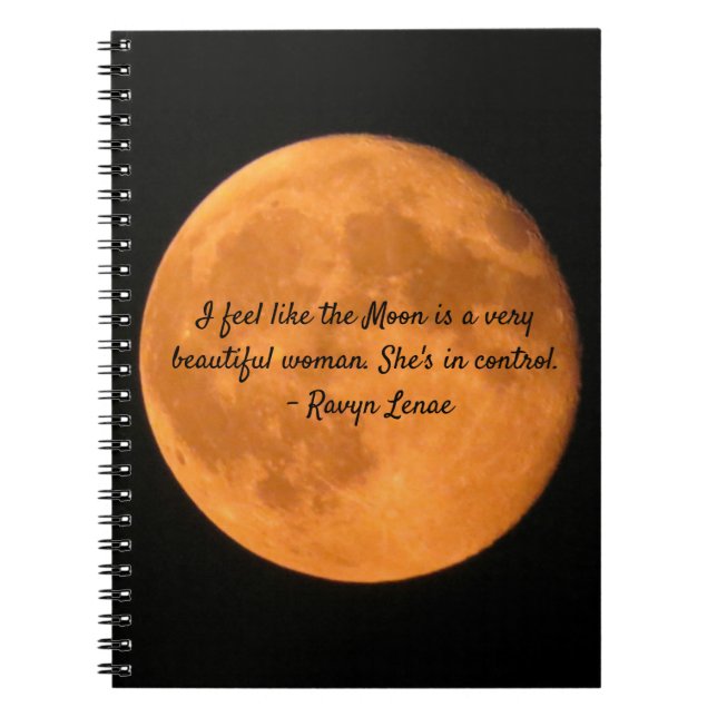 The moon is like a woman quote & photograph  notebook (Front)