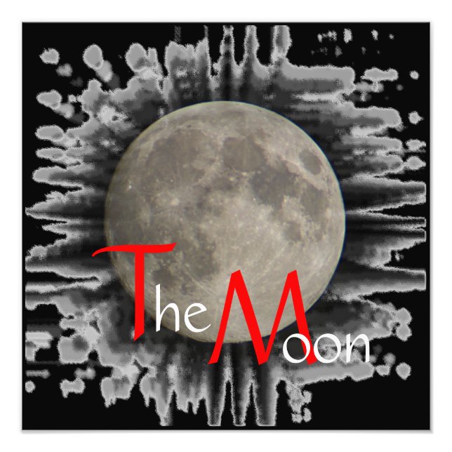 The moon, la lune, la luna, the moon poster (Front)