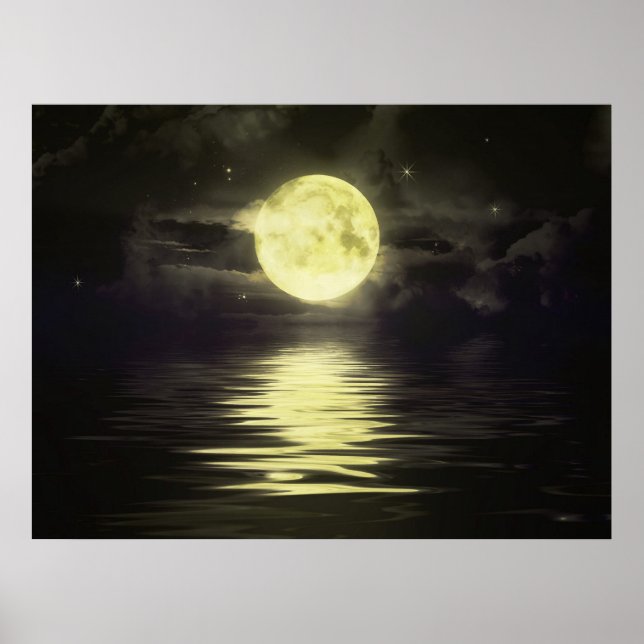 The Moon reflecting on the Water Poster (Front)