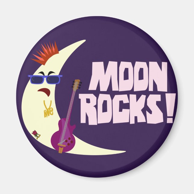 The Moon Rocks Cartoon Magnet (Front)
