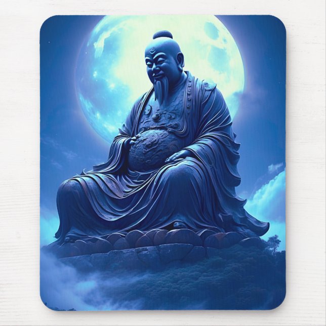 The Moon’s Blessing Over the Celestial Statue Mouse Mat (Front)