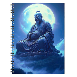 The Moon’s Blessing Over the Celestial Statue Notebook