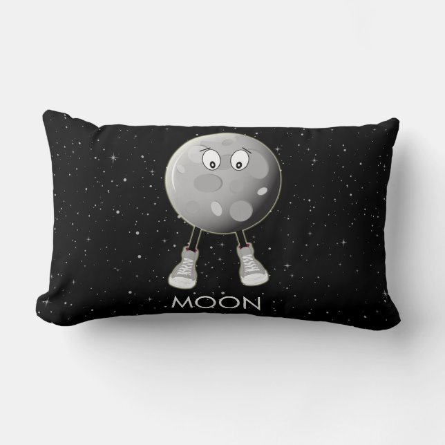 The Moon & Stars in Space Lumbar Cushion (Front)