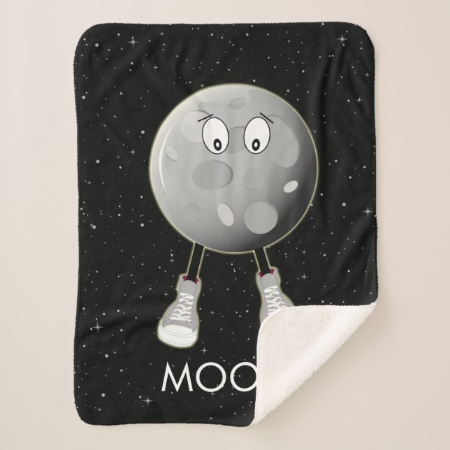 The Moon & Stars in Space  Sherpa Blanket (Front)