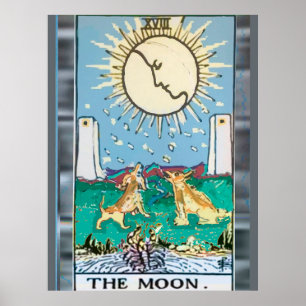 The Moon Tarot Card Design Poster