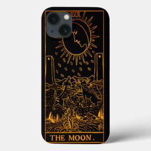 The Moon Tarot Card   Gold And Black   Major Arcan iPhone 13 Case