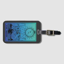 The Moon Tarot Card Gradient Luggage Tag