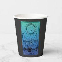 The Moon Tarot Card Gradient Paper Cups