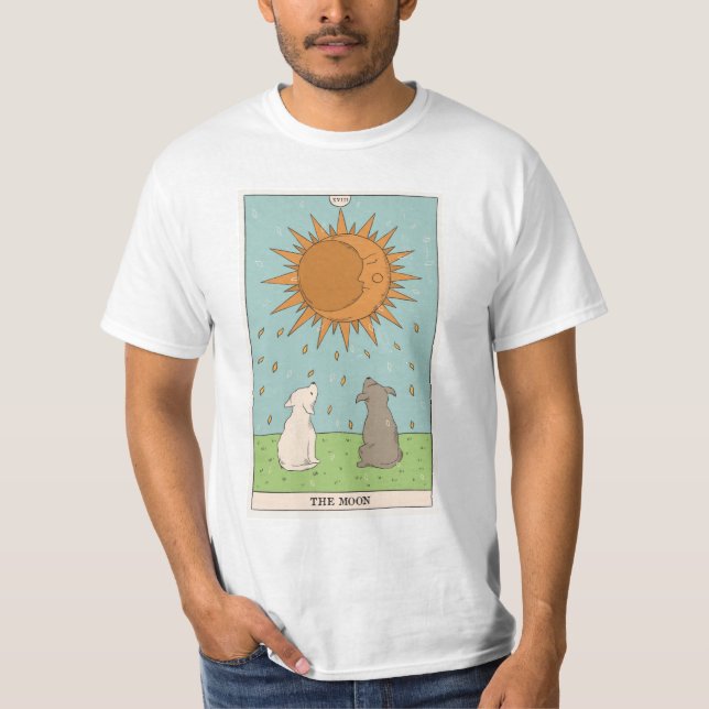 The Moon tarot card modern Major Arcana T-Shirt (Front)