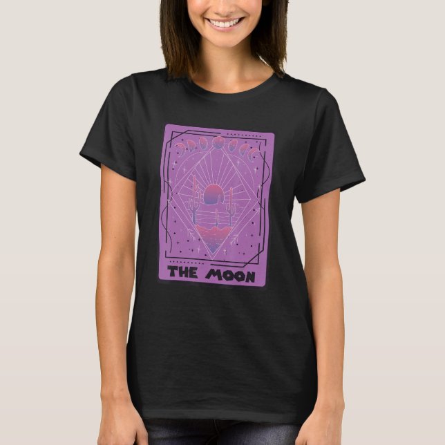 The Moon Tarot Card Moon phases Mystical Cards  Oc T-Shirt (Front)