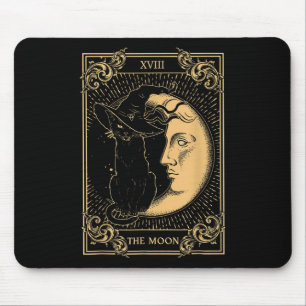 The Moon Tarot Xvii Inspired Black Cat Witch Hat H Mouse Mat