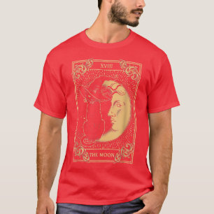 The Moon Tarot XVII Inspired Black Cat Witch Hat H T-Shirt