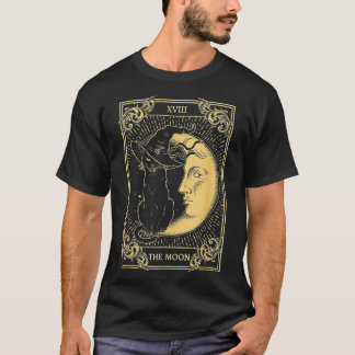 The Moon Tarot XVII Inspired Black Cat Witch Hat H T-Shirt