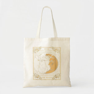 The Moon Tarot XVII Inspired Black Cat Witch Hat H Tote Bag
