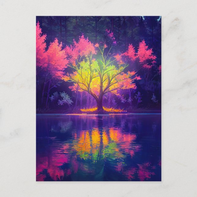 The Moonlit Tree Basked in Magical Glow Postcard (Front)