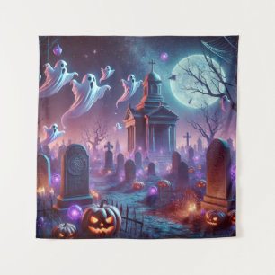 The Moonlit Vigil Halloween Tapestry
