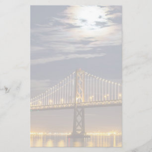 The moonrise tonight over the Bay Bridge Stationery