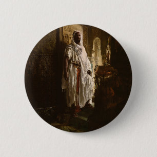 The Moorish Chief African Art 6 Cm Round Badge
