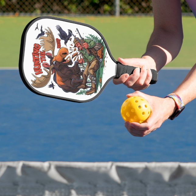 The Moose and the Hunting Hunter  Pickleball Paddle (Insitu)