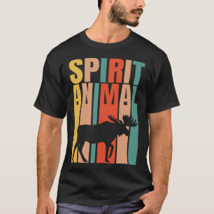The Moose Is My Spirit Animal  Retro T-Shirt