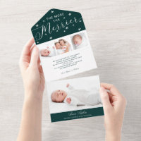 The More The Merrier 4 Photos Birth Announcement
