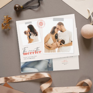 The More The Merrier Birth Announcement Photo