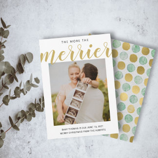 the more the merrier Christmas baby announcement