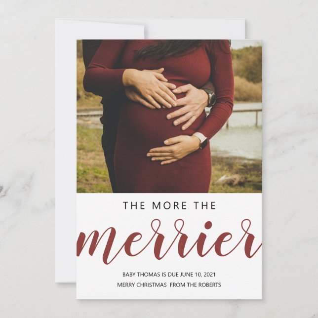 the more the merrier Christmas baby snowflakes Holiday Card (Front)